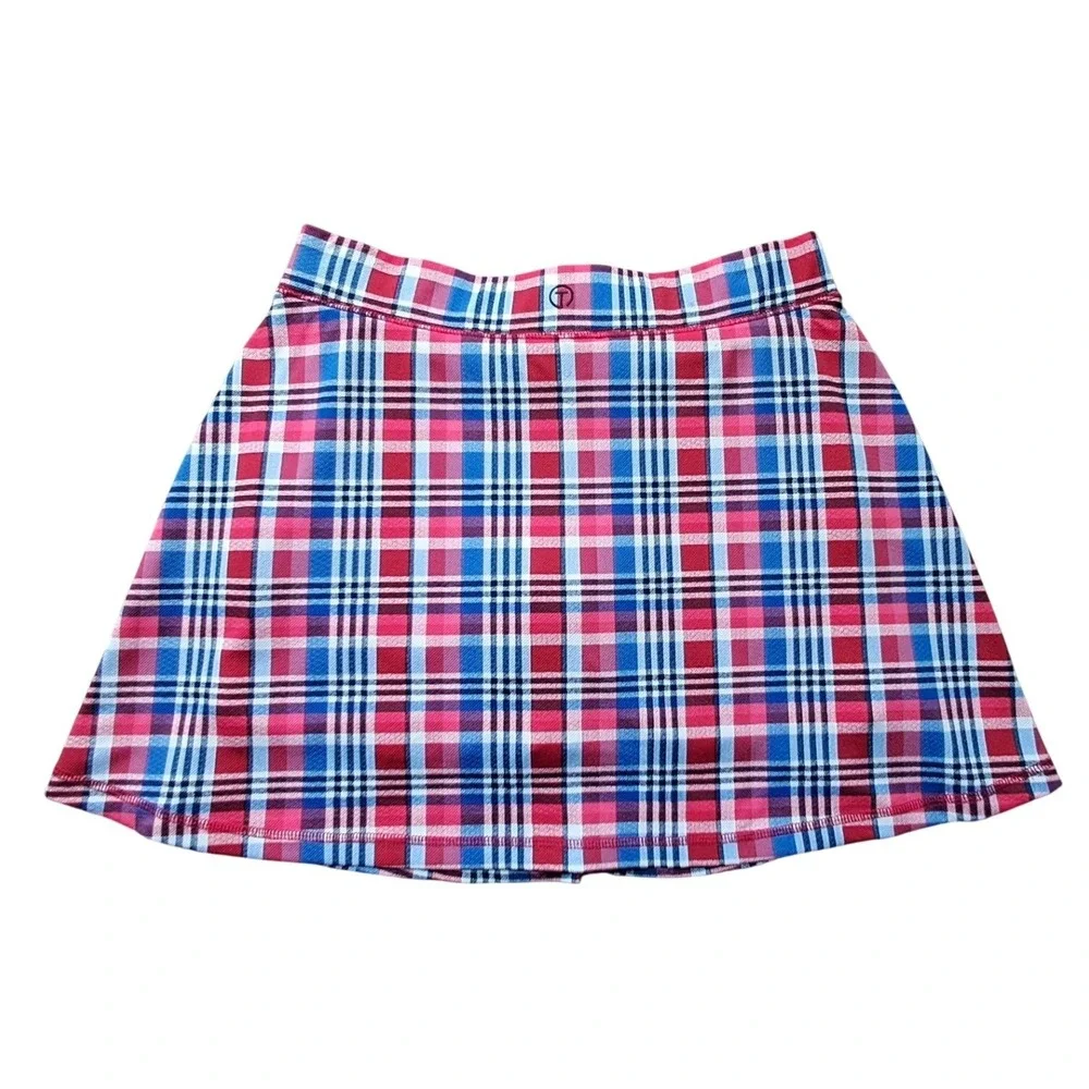 Talbots Plaid Skort Women's Size S Red‎ Blue White Built-in Shorts Golf Tennis